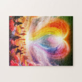 De liefdesregenboog overal over de mensen legpuzzel (Horizontaal)