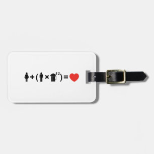 De liefdesvergelijking voor mannen bagagelabel