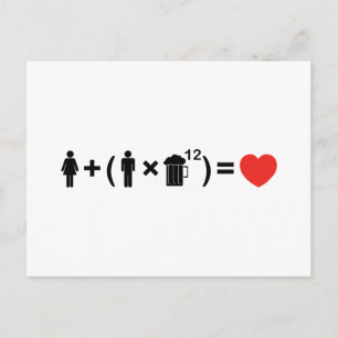De liefdesvergelijking voor mannen briefkaart