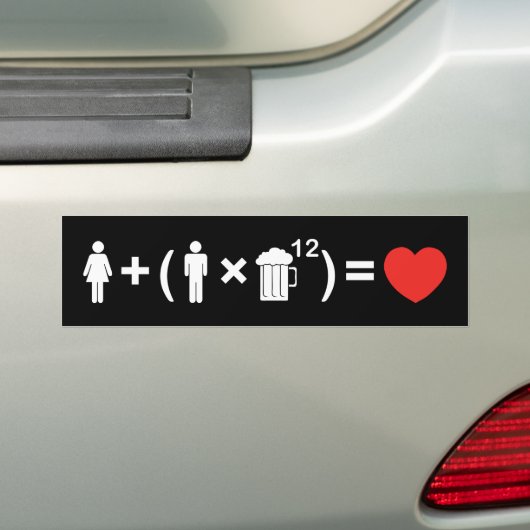 De liefdesvergelijking voor mannen bumpersticker (Op auto)