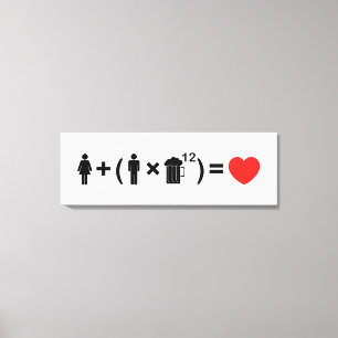 De liefdesvergelijking voor mannen canvas afdruk