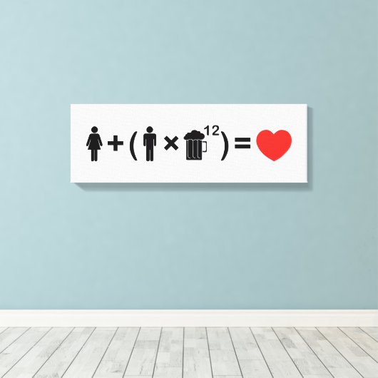 De liefdesvergelijking voor mannen canvas afdruk (Insitu (Houten vloer))