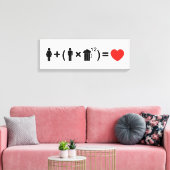 De liefdesvergelijking voor mannen canvas afdruk (Insitu (Woonkamer))