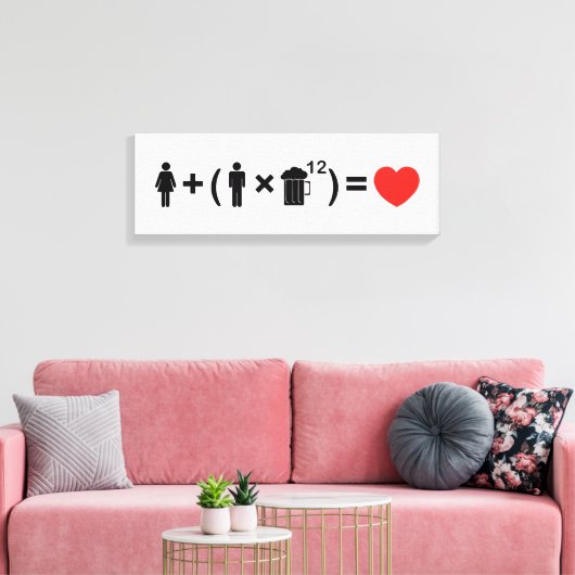 De liefdesvergelijking voor mannen canvas afdruk (Insitu (Woonkamer))