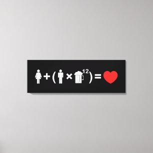 De liefdesvergelijking voor mannen canvas afdruk