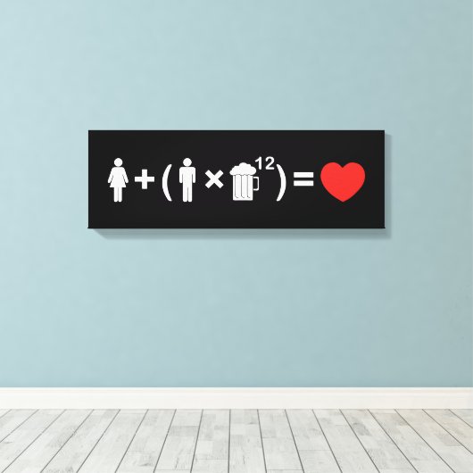 De liefdesvergelijking voor mannen canvas afdruk (Insitu (Houten vloer))