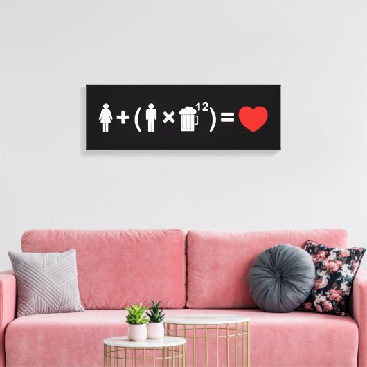 De liefdesvergelijking voor mannen canvas afdruk (Insitu (Woonkamer))