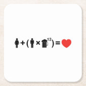 De liefdesvergelijking voor mannen kartonnen onderzetters (Voorkant)