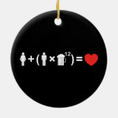 De liefdesvergelijking voor mannen keramisch ornament (Achterkant)