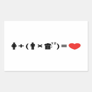 De liefdesvergelijking voor mannen rechthoekige sticker