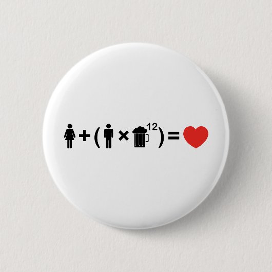De liefdesvergelijking voor mannen ronde button 5,7 cm (Voorkant)