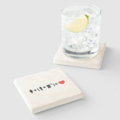 De liefdesvergelijking voor mannen stenen onderzetter (Zijkant)