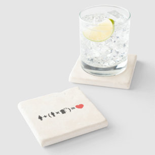 De liefdesvergelijking voor mannen stenen onderzetter