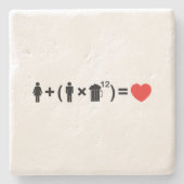 De liefdesvergelijking voor mannen stenen onderzetter (Voorkant)