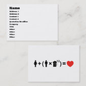 De liefdesvergelijking voor mannen visitekaartje (Voorkant / Achterkant)