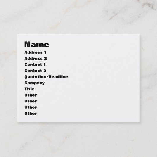 De liefdesvergelijking voor mannen visitekaartje (Voorkant)