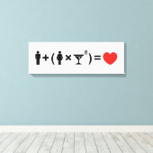De liefdesvergelijking voor vrouwen canvas afdruk (Insitu (Houten vloer))