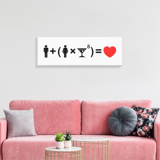 De liefdesvergelijking voor vrouwen canvas afdruk (Insitu (Woonkamer))