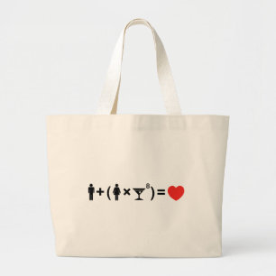 De liefdesvergelijking voor vrouwen grote tote bag