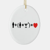 De liefdesvergelijking voor vrouwen keramisch ornament (Rechts)