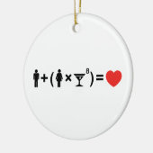 De liefdesvergelijking voor vrouwen keramisch ornament (Links)