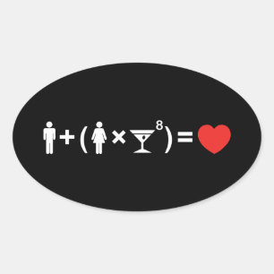 De liefdesvergelijking voor vrouwen ovale sticker