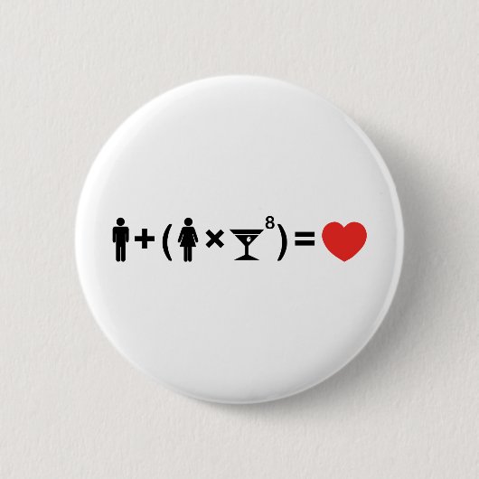 De liefdesvergelijking voor vrouwen ronde button 5,7 cm (Voorkant)