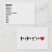 De liefdesvergelijking voor vrouwen visitekaartje (Voorkant / Achterkant)