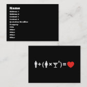 De liefdesvergelijking voor vrouwen visitekaartje (Voorkant / Achterkant)
