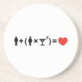 De liefdesvergelijking voor vrouwen zandsteen onderzetter (Voorkant)