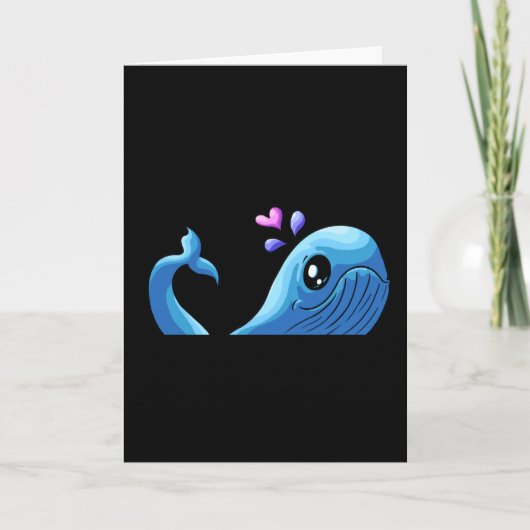 De Liefdeswalvis | Hart spuitende Valentijn Kaart (Voorkant)