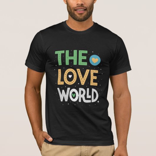 De liefdeswereld – Uniek T-shirt design" (Voorkant)
