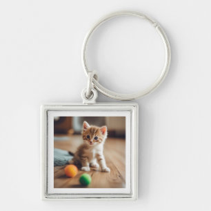 De liefdevolle kat sleutelhanger