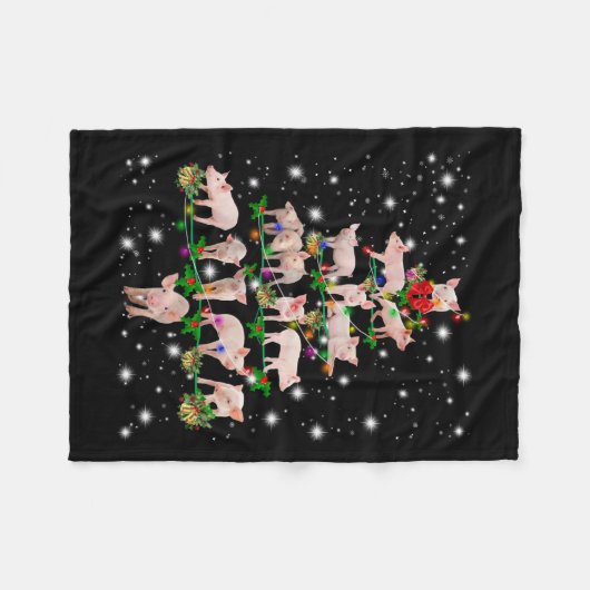 De liefdevolle kerstboom van het Varkenshaar die d Fleece Deken (Voorkant (Horizontaal))