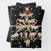 De liefdevolle kerstboom van het Varkenshaar die d Inpakpapier Vel (In situ)