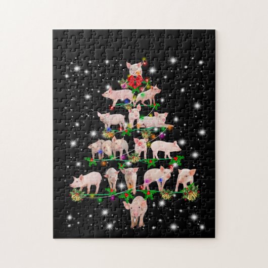 De liefdevolle kerstboom van het Varkenshaar die d Legpuzzel (Verticaal)