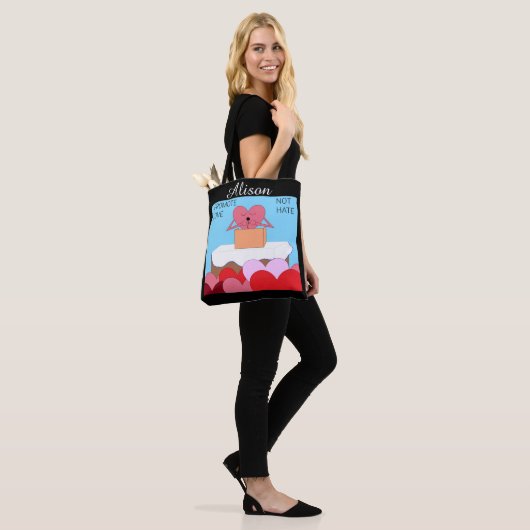 De liefdevolle speech van het hart tote bag (Op model)
