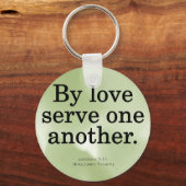 De liefhebbende Galatians 5-13 van de Dienst Sleutelhanger (Voorkant)