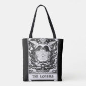 DE LIEFHEBBER Tarot Hemels Paar Zwart & Wit Tote Bag (Achterkant)
