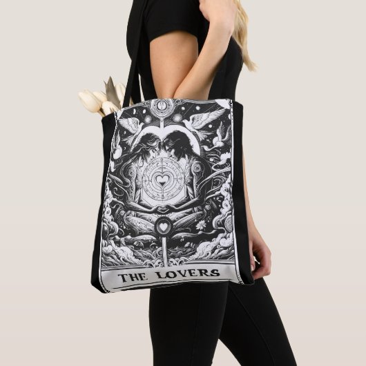 DE LIEFHEBBER Tarot Hemels Paar Zwart & Wit Tote Bag (Dichtbij)