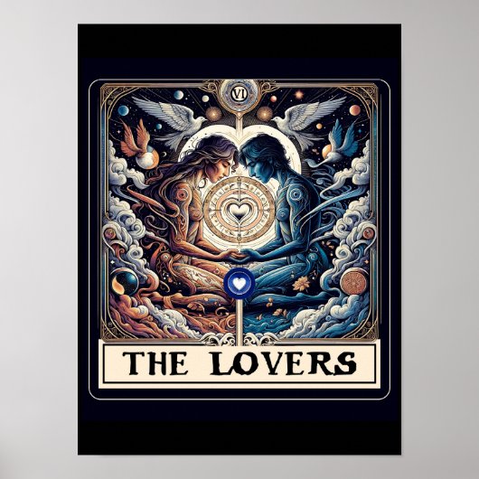 DE LIEFHEBBER Tarot Hemelse Man & Vrouw Soulmates Poster (Voorkant)