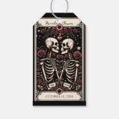 DE LIEFHEBBER Tarot Skelet Liefde Rode Rozen Huwel Cadeaulabel (Achterkant)