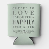 De liefhebber van de bruiloft lacht lacht gelukkig blikjeskoeler (Voorkant)