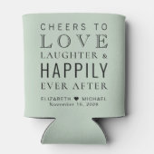 De liefhebber van de bruiloft lacht lacht gelukkig blikjeskoeler (Achterkant)