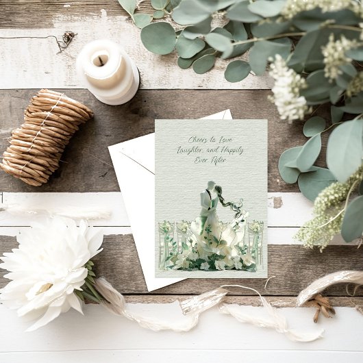 De liefhebber van de bruiloft lacht lacht gelukkig kaart