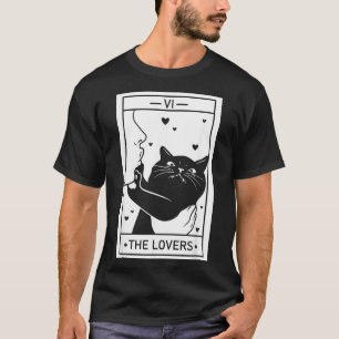 De Liefhebbers Kat Humor Tarotkaart Halloween Zwar T-shirt