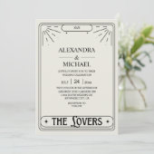 De liefhebbers Mystiek Zwart Tarot Kaart Bruiloft (Staand voorkant)