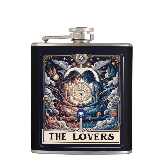 DE LIEFHEBBERS Tarot Celestial Man & Vrouw Soulmat Heupfles (Voorkant)