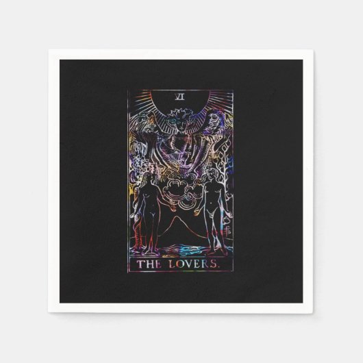 De liefhebbers Tarot Kaart bruiloft servet (Voorkant)