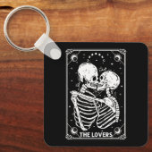 De liefhebbers Tarot Kaart Skelet Valentijn Gothic Sleutelhanger (Voorkant)